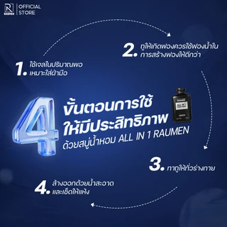 [ซื้อ 4 แถม 1] RAUMEN ครีมอาบน้ำผู้ชาย หอมติดทน ลดสิวที่หลัง (x4) ฟรี! โฟมล้างหน้ามูส