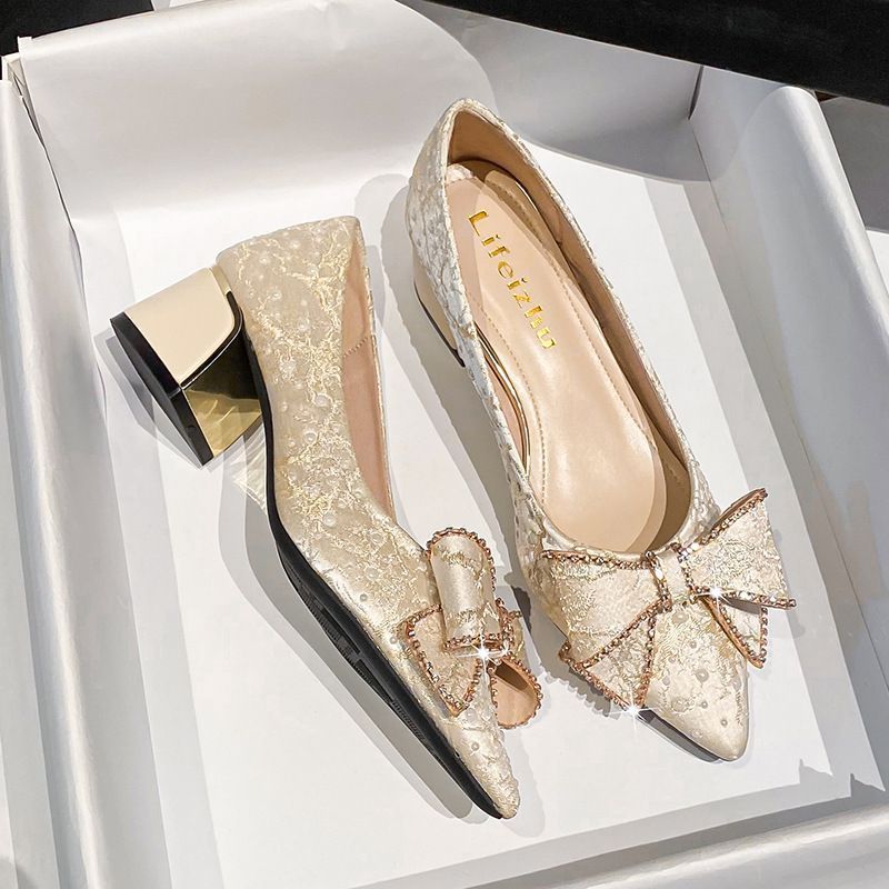 High Heels - High Heels, Thick Heels, Wedding Shoes, Low Heels, 3cm Wedding Single Shoes, Women's 20