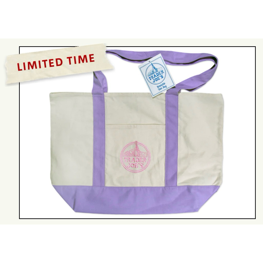 Trader joe's Lavender Canvas Tote