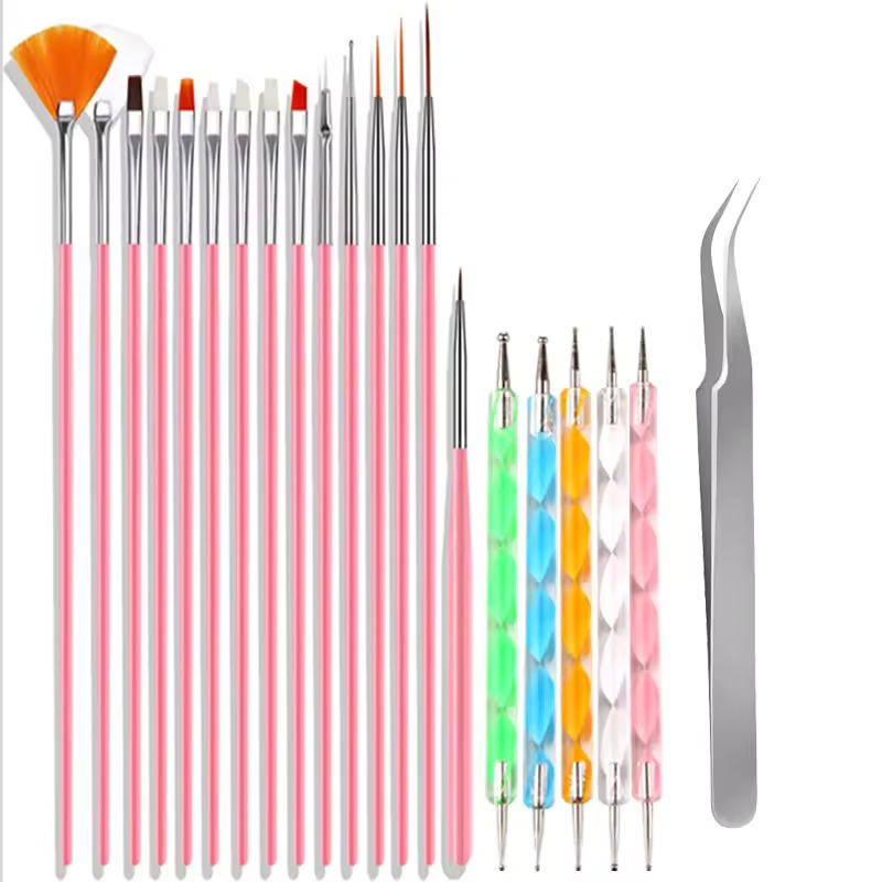 Nail Art Brushes Kit 3D Nail Art Decorations Kit with Nail Dotting Tools Nail Art Design Kit