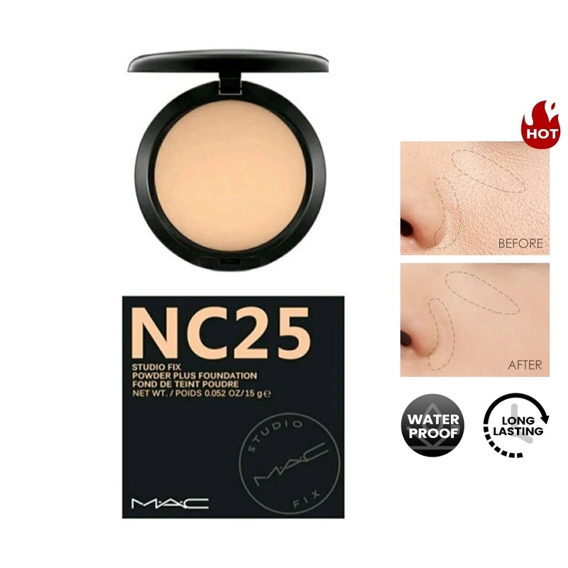 100% MAC Compact Studio Fix Powder Plus Foundation NC20/ NC25/ แป้งอัดแข็ง 15g