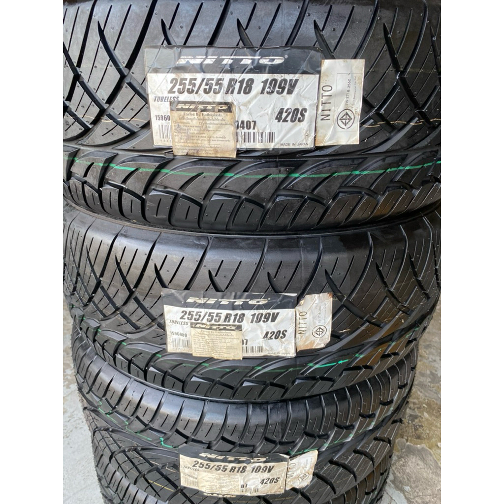 255/55R18 NITTO ยางใหม่ 🍃นิตโตะแท้ 420S ผลิตญี่ปุ่น🇯🇵 ราคา 4 เส้น ปี 2019 ยางซิ่ง นิตโตะแท้ ในตำนานส