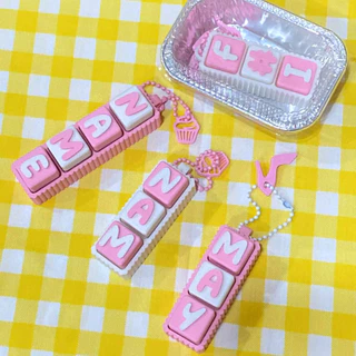 clicker พวงกุญแจคีย์บอร์ดkeycapใส่ชื่อออกแบบได้ คัพเค้กพพอร์ตใหญ่