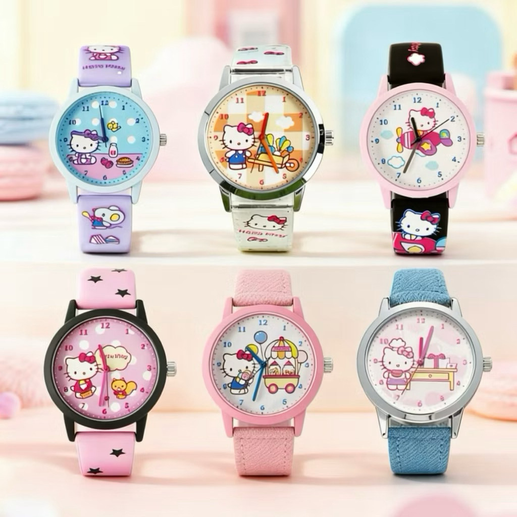 พร้อมส่งใน 🇹🇭ทันที นาฬิกาข้อมือ Hello Kitty แบบเช็คการ์ดระบุลาย รูปที่ 7