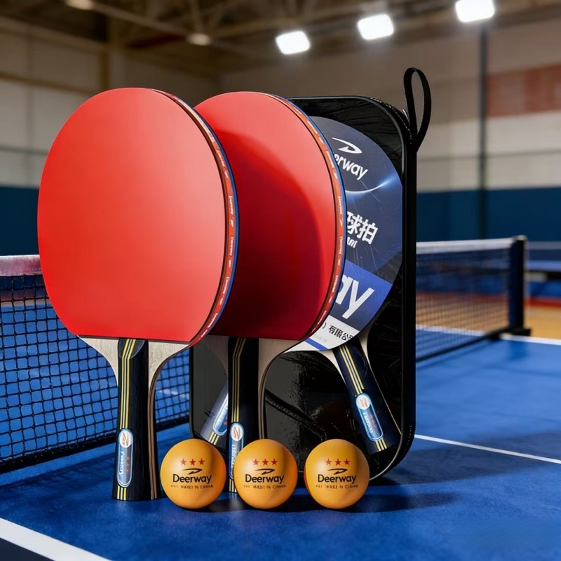 ไม้ปิงปองแพ็คคู่ table tennis racket ไม้ปิงปอง × 2 ปิงปอง × 3 กระเป๋าใส่ของ × 1  Table Tennis คุ้มค่า เหนียวหนึบ