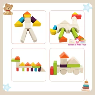 ๋JKP Toys ของเล่นไม้เสริมพัฒนาการ บล็อกไม้กระตุ้นความคิด เป็นชุดบล็อกไม้ 30 ชิ้น