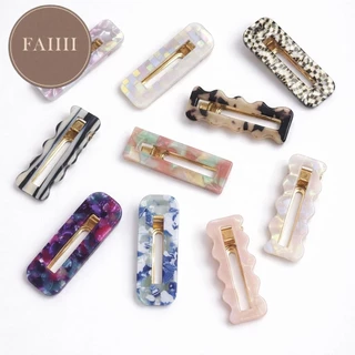 (ราคา1คู่ ) กิ๊บหนีบผมอะคริลิคดีไซน์เรียบ ขอบมน/ลอน ผิวเงา🌟