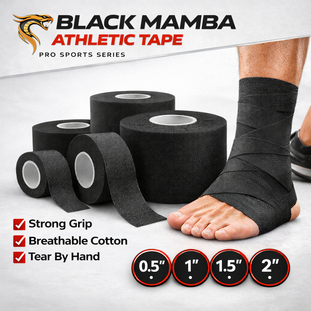 [ชุด 3 ม้วน] - เทปกาวนักกีฬา Black Mamba ล็อคแข็งแรง ฉีกได้ด้วยมือ ไม่ทิ้งคราบกาว