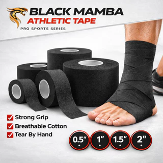[ Black Mamba ] - เทปกาวนักกีฬา ล็อคแข็งแรง ฉีกได้ด้วยมือ ไม่ทิ้งคราบกาว