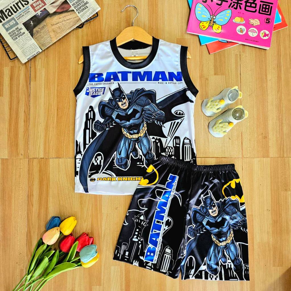 เสื้อผ้าเด็กผู้หญิง ผู้ชาย  แขนกุด ผ้าลื่นไมโคร  (กล้าม)