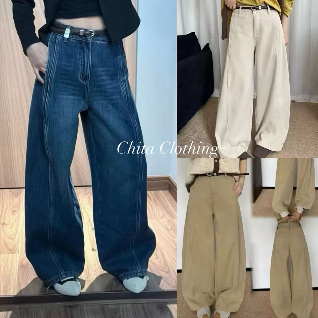 📍พร้อมส่ง📍🇰🇷FSY🇰🇷8937 กางเกงยีนส์เอวสูงทรงขาโค้งเล็กน้อย ช่วยพรางสะโพกและต้นขาได้ดี