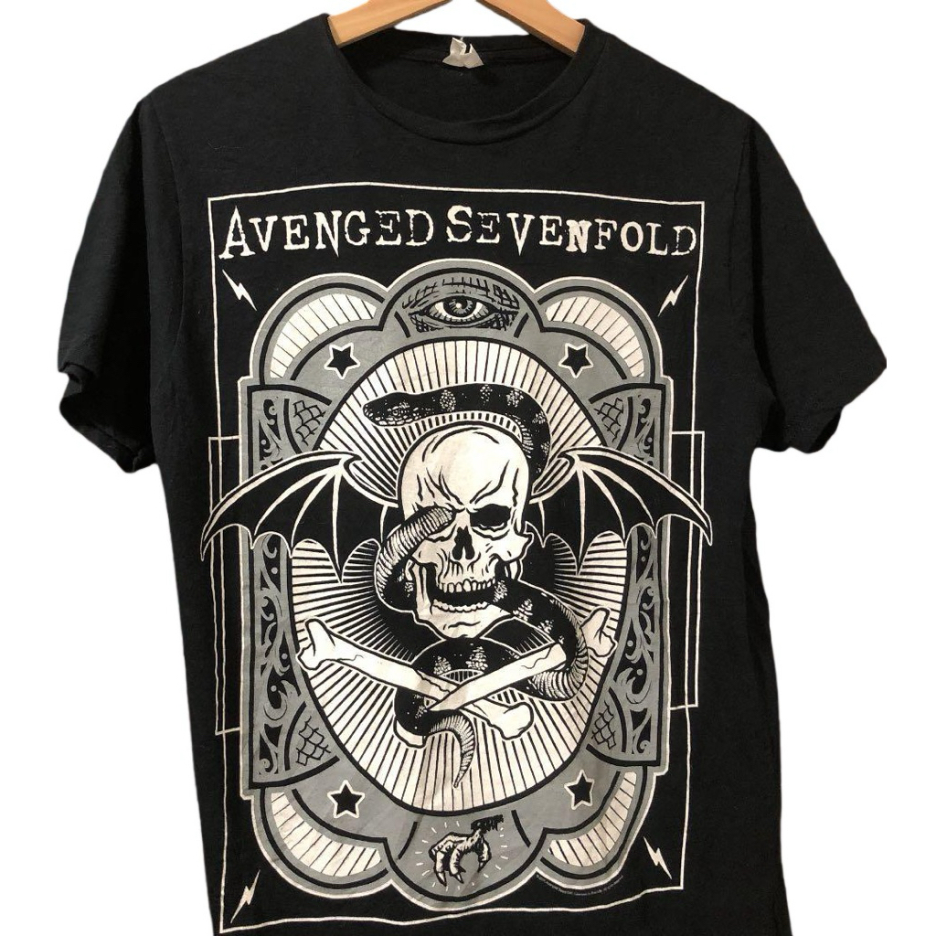 เสื้อวงA7X สีดำ แท้ มือ2