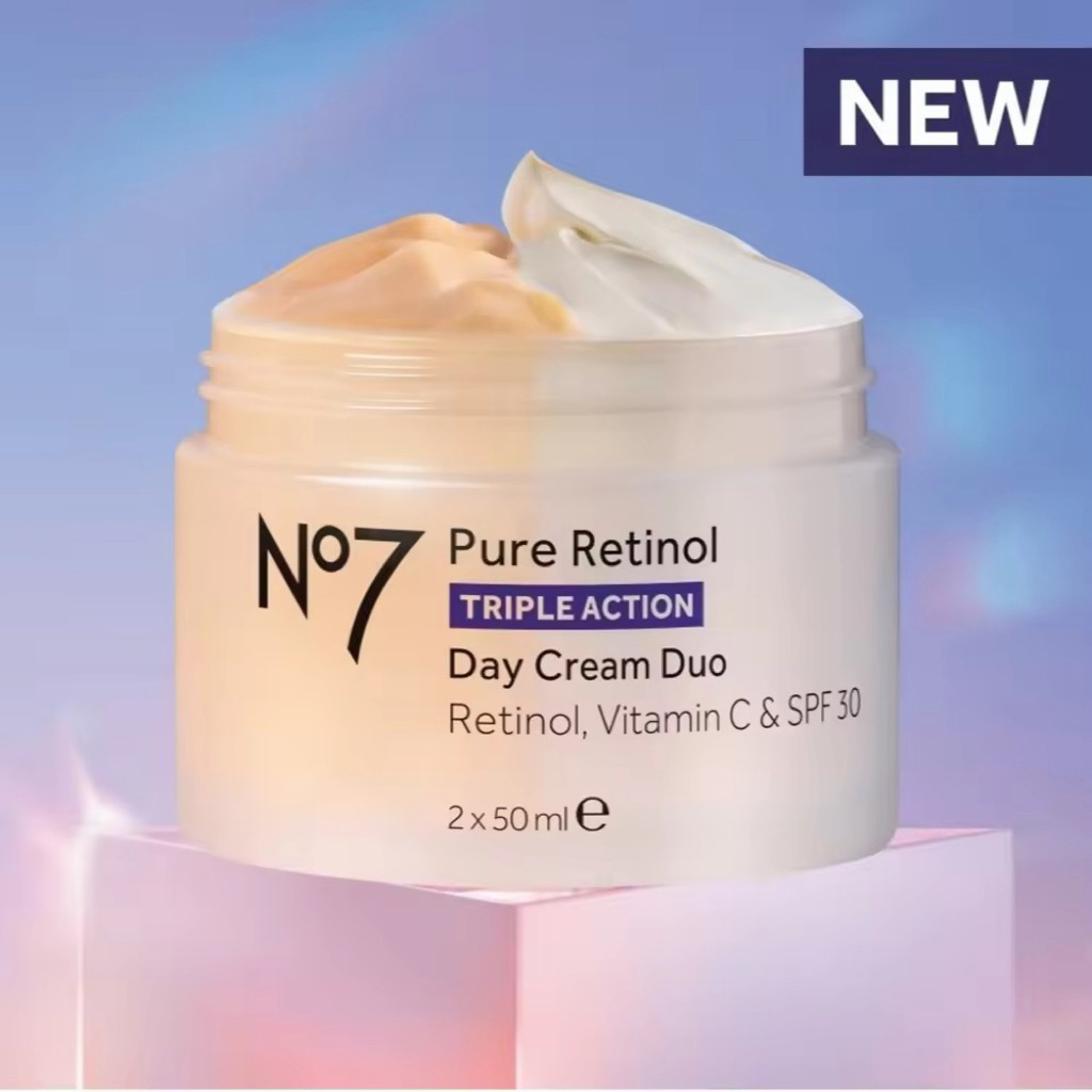 No7 Pure Retinol Triple Action Day Cream Duo RetinolVitamin C & SPF 30 2X50 ML. นัมเบอร์เซเว่น เรตินอล