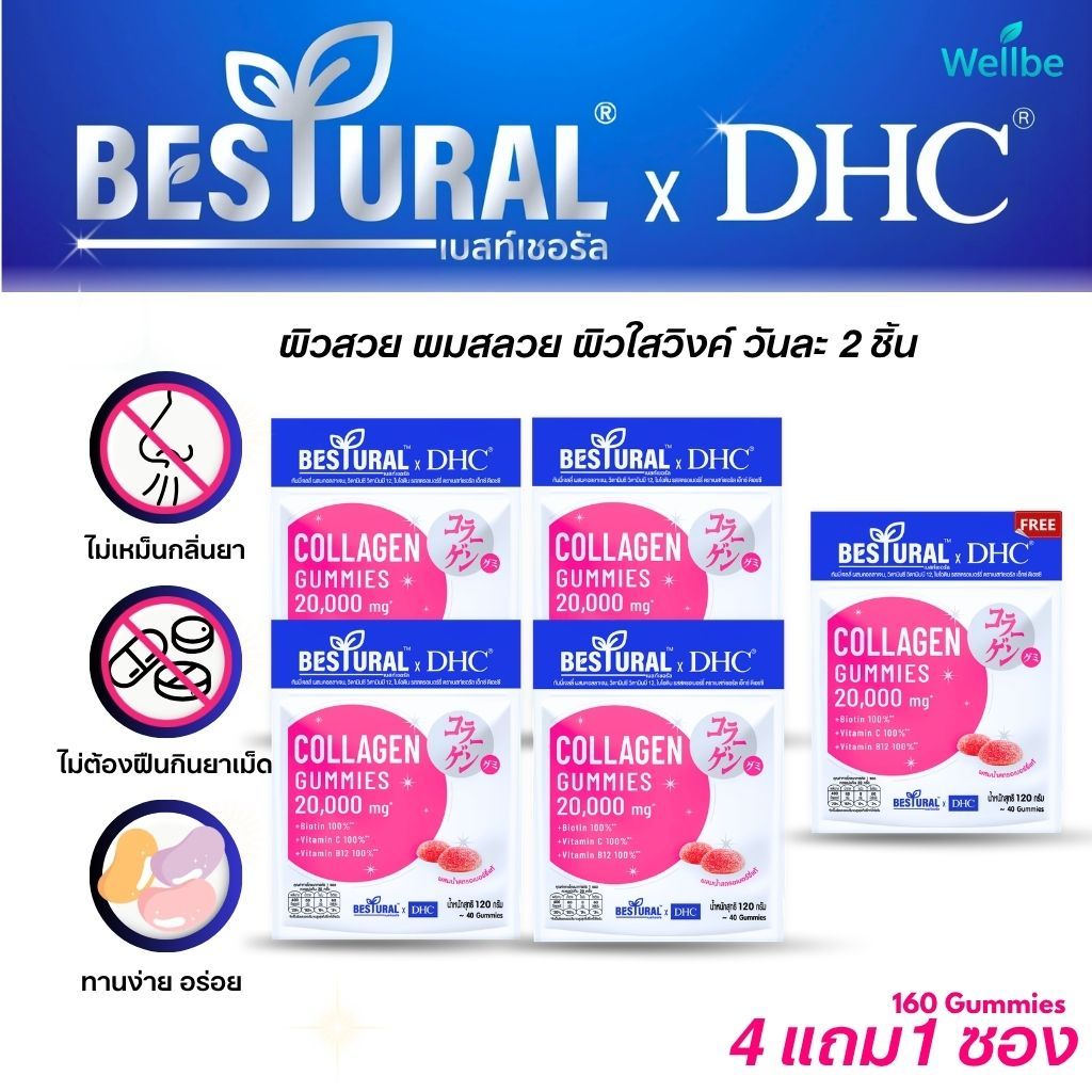 4ซองDHC gummy jelly collagen บำรุงผิวสวยกระจ่างใส ผมยาวสลวยด้วยไอโอติน อร่อย ผสมน้ำสตรอเบอร์รี่แท้ๆ
