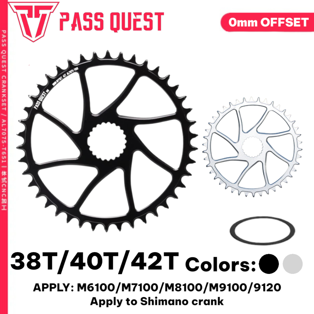 ใบจาน PASS QUEST Shimano Direct Mount (0mm Offset) - Round Narrow Wide (38T/40T/42T)
