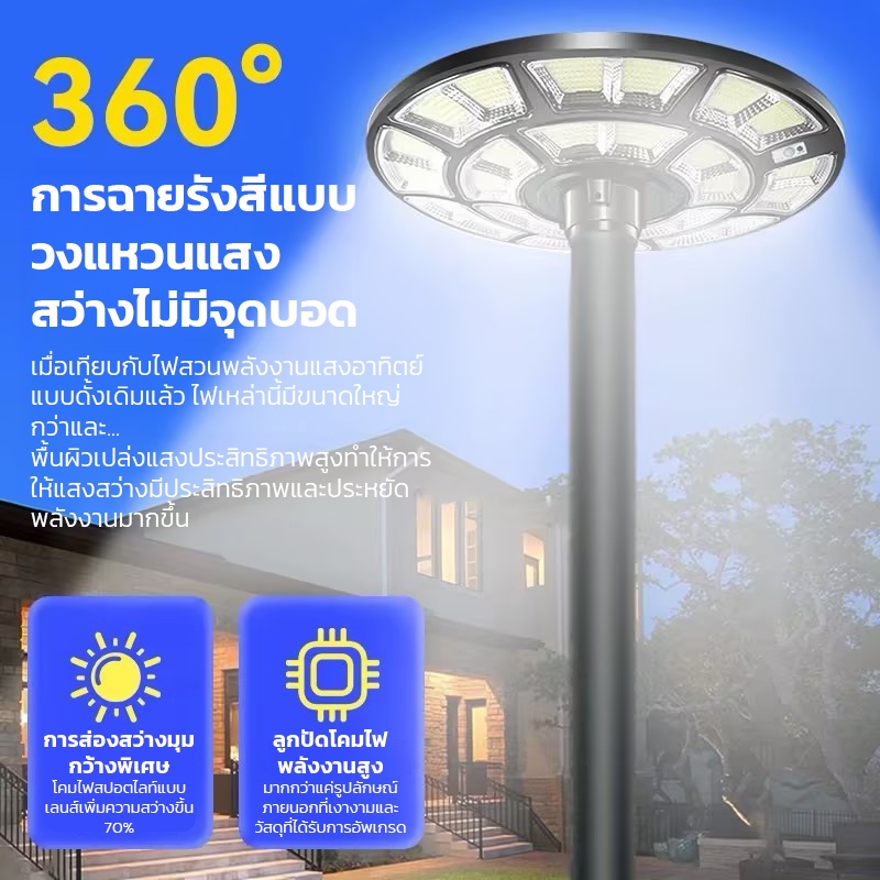 OOKAS【รับประกัน30ปี】UFO ไฟโซล่าเซลล์ ไฟถนนยูเอฟโอ LED ไฟถนนโซล่าเซลล์ Solar Light IP69 กันน้ำ