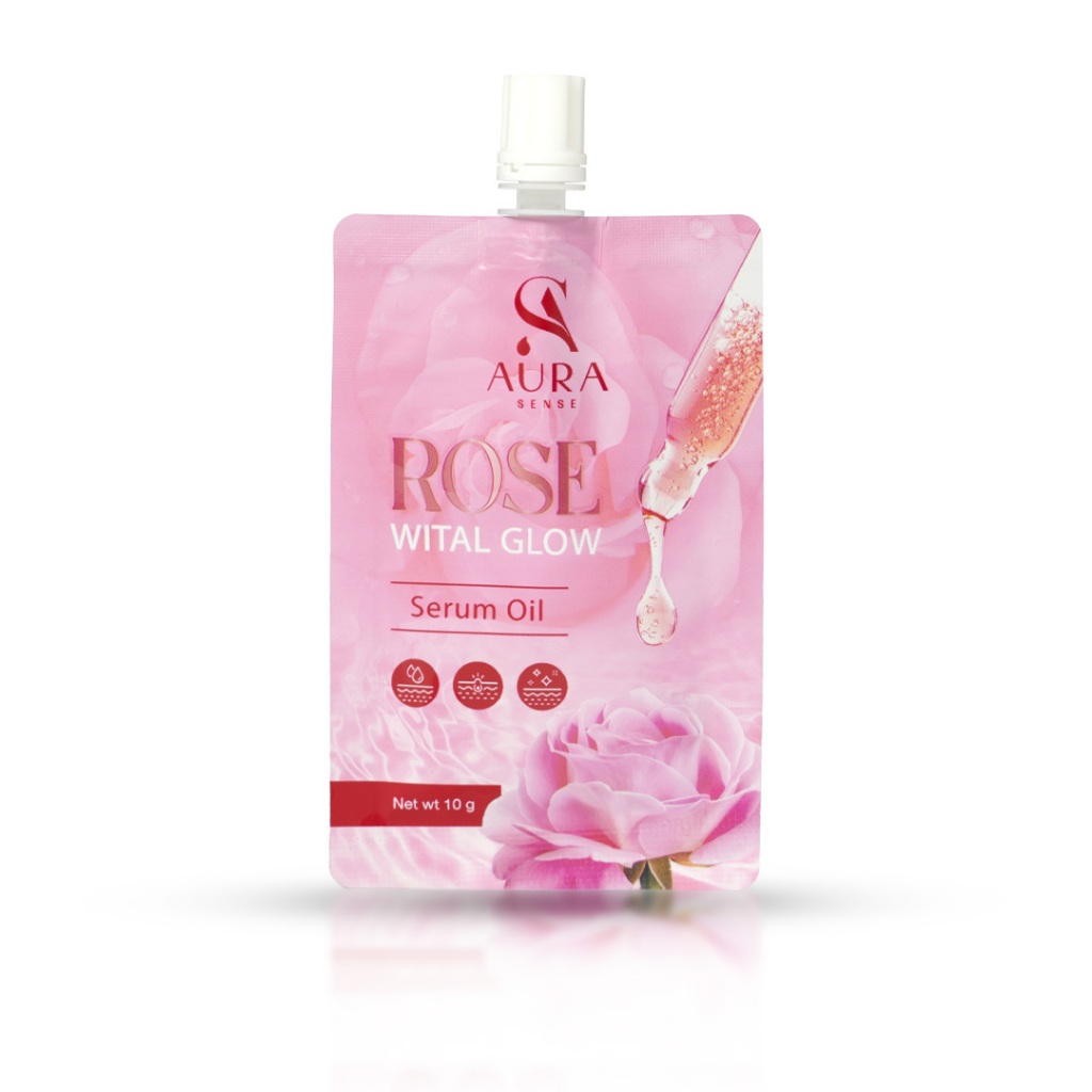 เซรั่มน้ำมันกุหลาบ ชนิดซอง (10 ml) Rose Wital Glow Serum Oil (โรส ไวทัล โกลว์ เซรั่ม ออยล์)