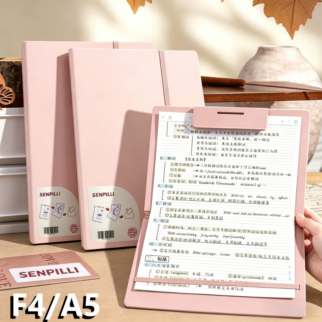ที่หนีบกระดาน F4A5 มีฝาปิด พับได้ อเนกประสงค์ แผ่นรองเขียนหนาพิเศษ ใช้ได้ทั้งออฟฟิศและเรียน พร้อมส่ง