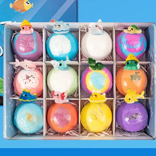 Bath Bomb Gift Surprise ลูกบอลเกลืออาบน้ำละลายน้ำกลิ่นหอมมีตัวการ์ตูนธีมมหาสมุทร ของเด็ก ของเล่นเด็ก1ชิ้น