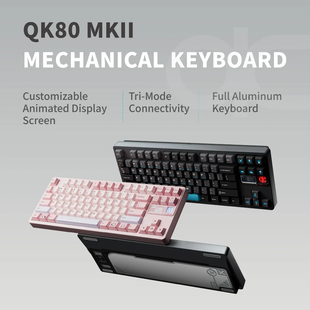 [Pre-Order] ประกัน 1 ปี คีย์บอร์ด QK80 MK2 Prebuilt Version เคสอลูมิเนียม มีหน้าจอ Mechanical Keyboa