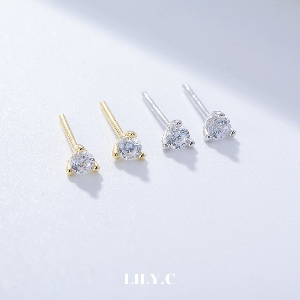 ✅ มีใบรับรองเงินแท้  ✨ LILY.C✨ จิวเงินแท้ CZ ต่างหูเงินแท้ (A44) รูปที่ 5