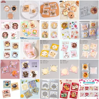 📌แพค95-100ใบ📌ถุงฝากาว 10x10​ซม.​10*10 ถุงใส่ขนม​ คุกกี้​ บราวนี่ ถุงกาว​ คริสมาส​ ปีใหม่​ ตรุษจีน​ อิสลาม​ ปัจฉิม