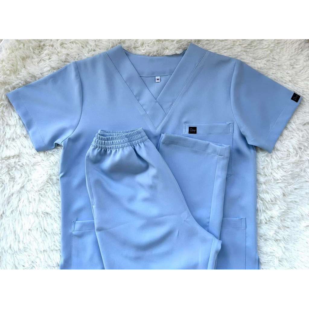 Dsign scrub ชุดสครับคอวี unisex สี Light blue รุ่น Colorful’s Collection