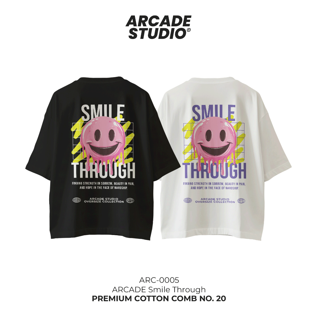 [พรี 4 วัน] ARCADE เสื้อ Smile Through (ARC-0005) / OVERSIZE COTTON COMB 20