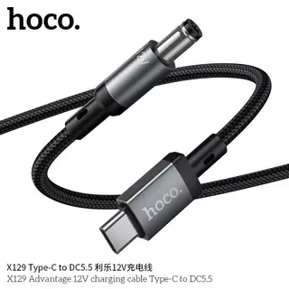 สายชาร์จ Fast charging 12V สายแปลง USB-A/Type-C to DC 5.5 ยาว 1 เมตร ดีไซน์สายถักพรีเมียม ใช้งานหลากหลาย HOCO X129