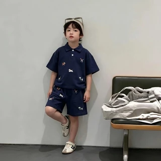 ชุดเสื้อโปโลปักลายสำหรับเด็ก สไตล์เกาหลี — ตกแต่งด้วยลวดลายปักอย่างจัดเต็ม น่ารักสุดๆ เนื้อผ้าสวมใส่สบาย