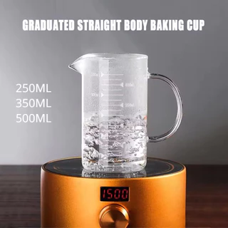 แก้วตวง​ทรงแก้ว ถ้วยตวง แก้วชง​ชา​ ชงกาแฟ​ เหยือกตวง แก้วมีหูจับ เข้าไมโครเวฟได้ 350ml 500ml 1000ml