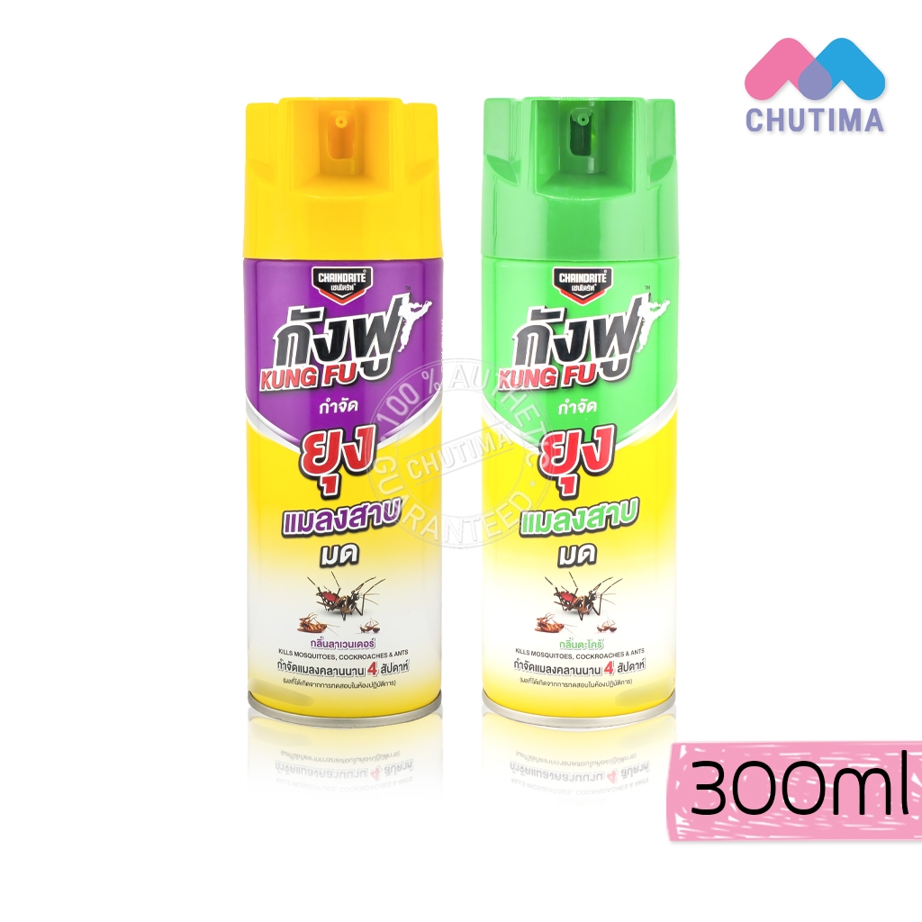 เชนไดร้ท์ กังฟู สเปรย์กำจัดยุง มด แมลงสาบ ขนาด 300 มล. Chaindrite Kung Fu 300 ml.