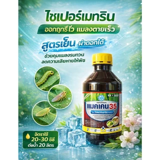 // ขายยกลัง // แมคเคน-ไซเพอร์เมทริน35% (1L)( สูตรเย็น ) ไซเปอร์ สามารถน็อคแมลงได้รวดเร็ว หนอน เพลี้ย