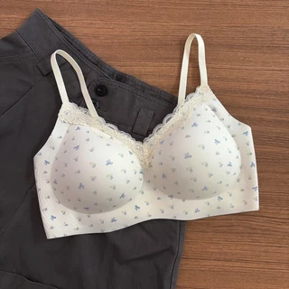 [ส่งจากไทย] 𝑩𝒓𝒂𝑩𝒓𝒂𝑩𝒓𝒂 #bra-318 บราเจลลี่ เสื้อชั้นในไร้ขอบ บราไร้ขอบ ลายดอกไม้ ฟองน้ำถอดไม่ได้