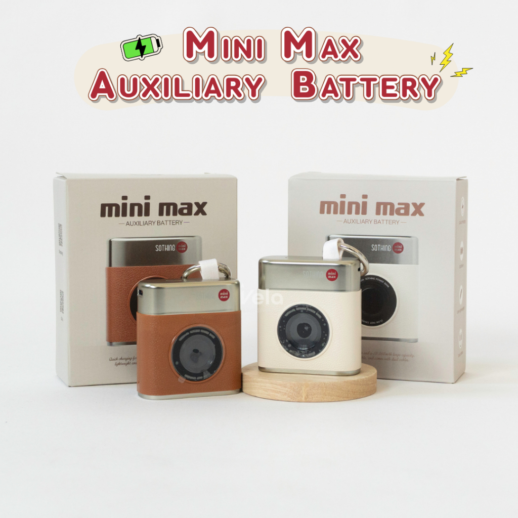 ❤️Sothing❤️ Mini Max Auxiliary Battery 10000mAh พาวเวอร์แบงค์ดีไซน์กล้อง พาวเวอร์แบงค์ขนาดเล็ก