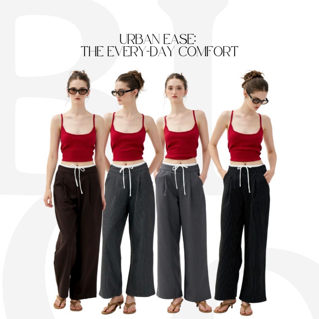 BCP07 Urban Ease: The Every-Day Comfort - กางเกงขายาวทรงกระบอกซิปข้าง