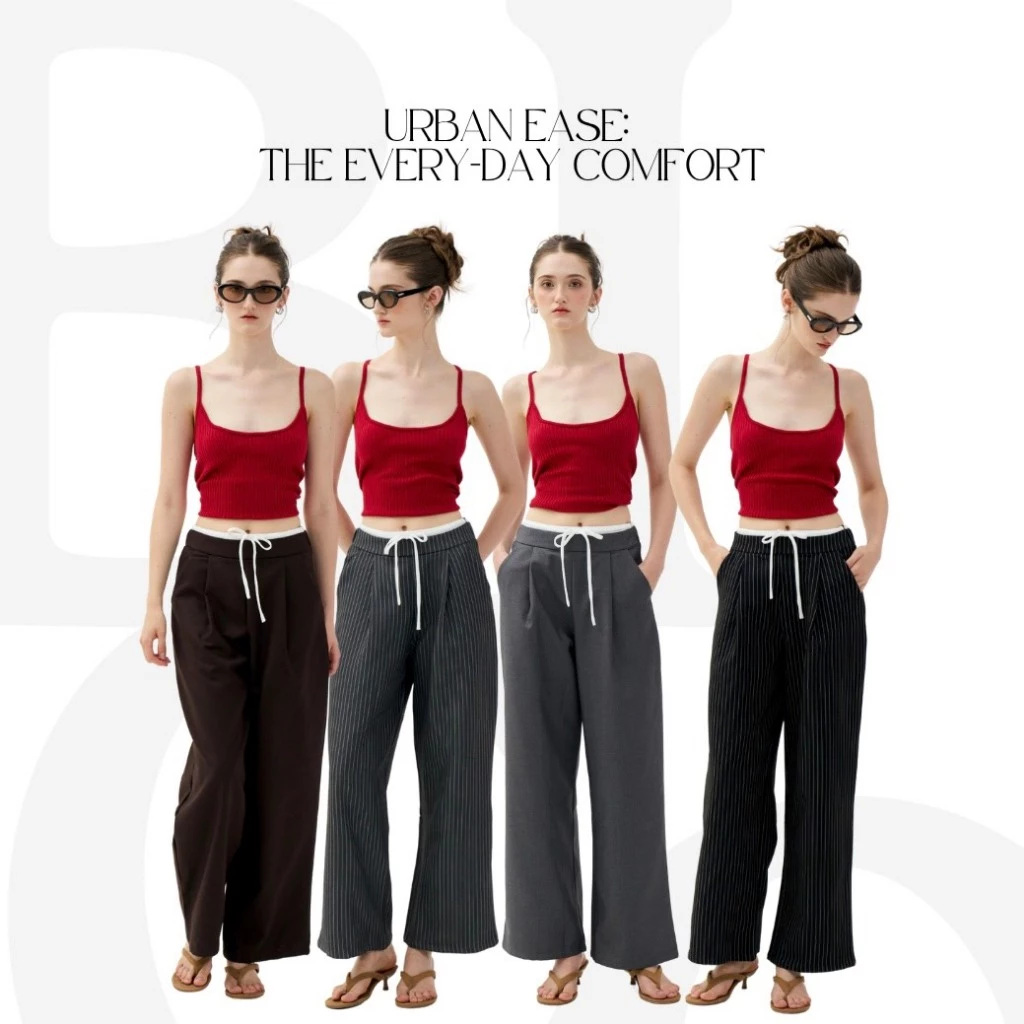 BCP07 Urban Ease: The Every-Day Comfort - กางเกงขายาวทรงกระบอกซิปข้าง