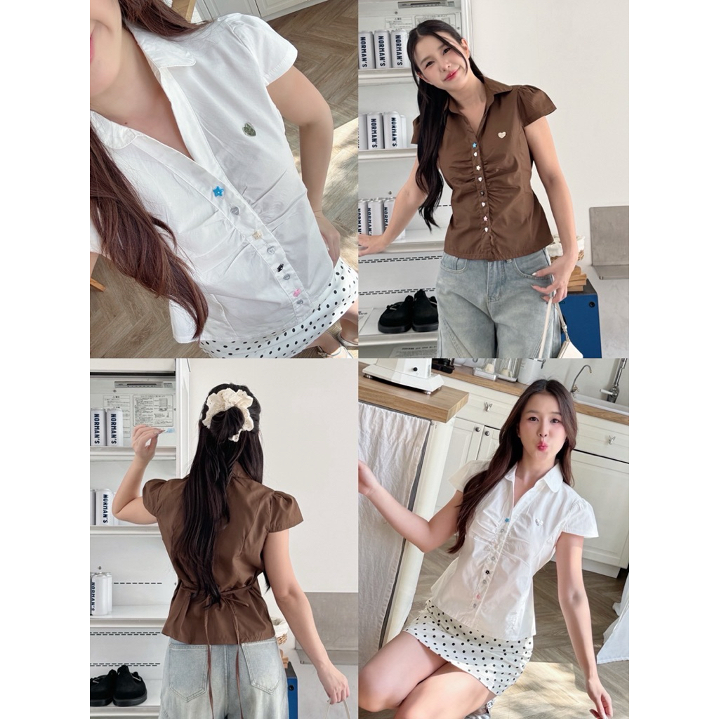 เสื้อเชิ้ตคอปก ดีเทลกระดุม⭐️💞ใช้งานได้จริงนะคะ