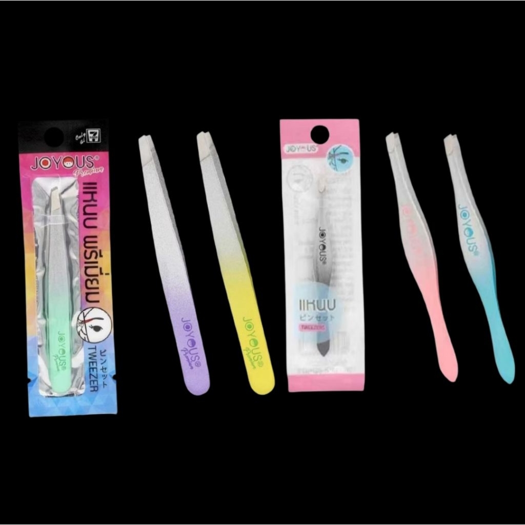 แหนบ จอยอัส พรีเมี่ยม สแตนเลส ถอนหงอก ถอนขน Joyous premium tweezer mix color
