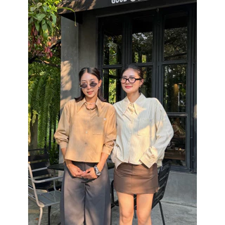Varen Shirt เสื้อเชิ้ตลาย stripe ผ้าคอตตอน poplin เนื้อผ้าพริ้ว เบา ใส่สบาย ระบายอากาศดี เหมาะกับทุกวัน