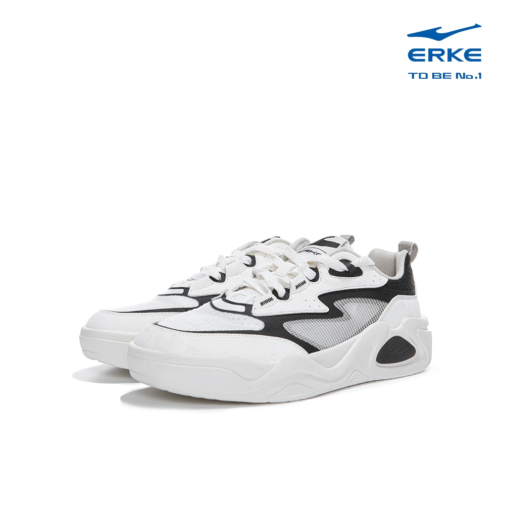 ERKE Men's Sport Casual Skateboard Shoes (L.White/Black) 11125201276-002