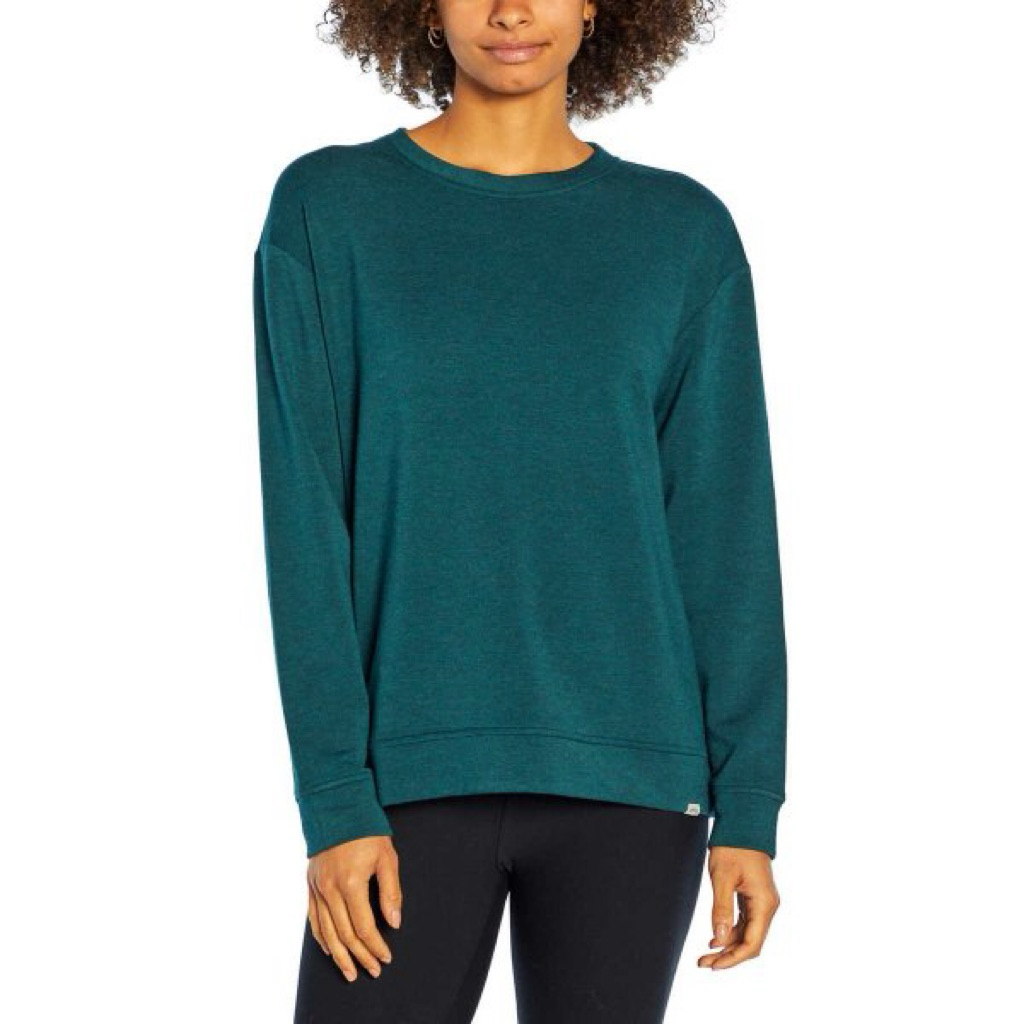 Orvis Women's Long Sleeve Cozy Crewneck Pullover Green เสื้อ Sweater size XL