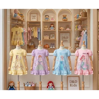 เดรสเด็กผู้หญิงเจ้าหญิง Disney👗ลาย Belle /Anna/ Elsa / Ariel