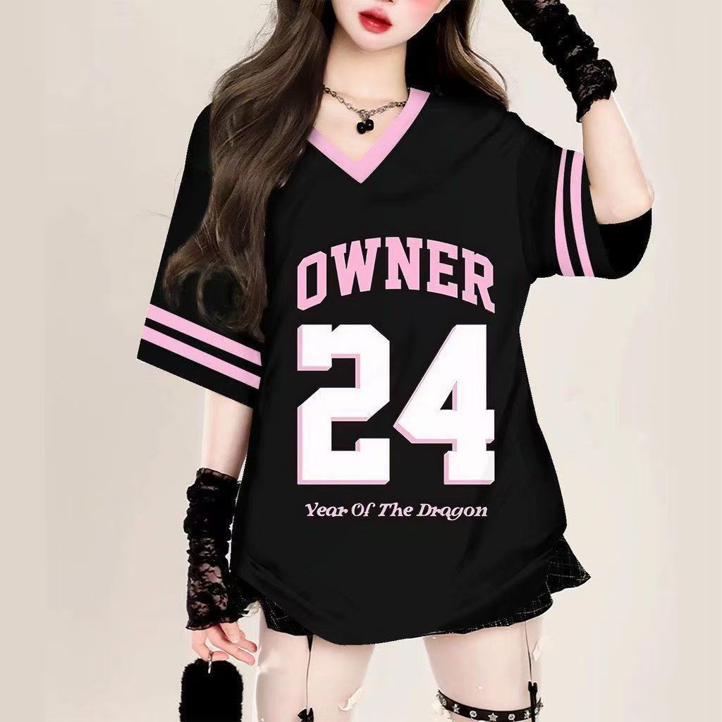 เสื้อยืดเบสบอลคนอ้วนไซส์ใหญ่ผู้หญิงแฟชั่นมาใหม่ oversize เสื้อโอเวอร์ไซส์กีฬา ลําลองทรงหลวมสไตล์เกาหลี preppy style 3XL