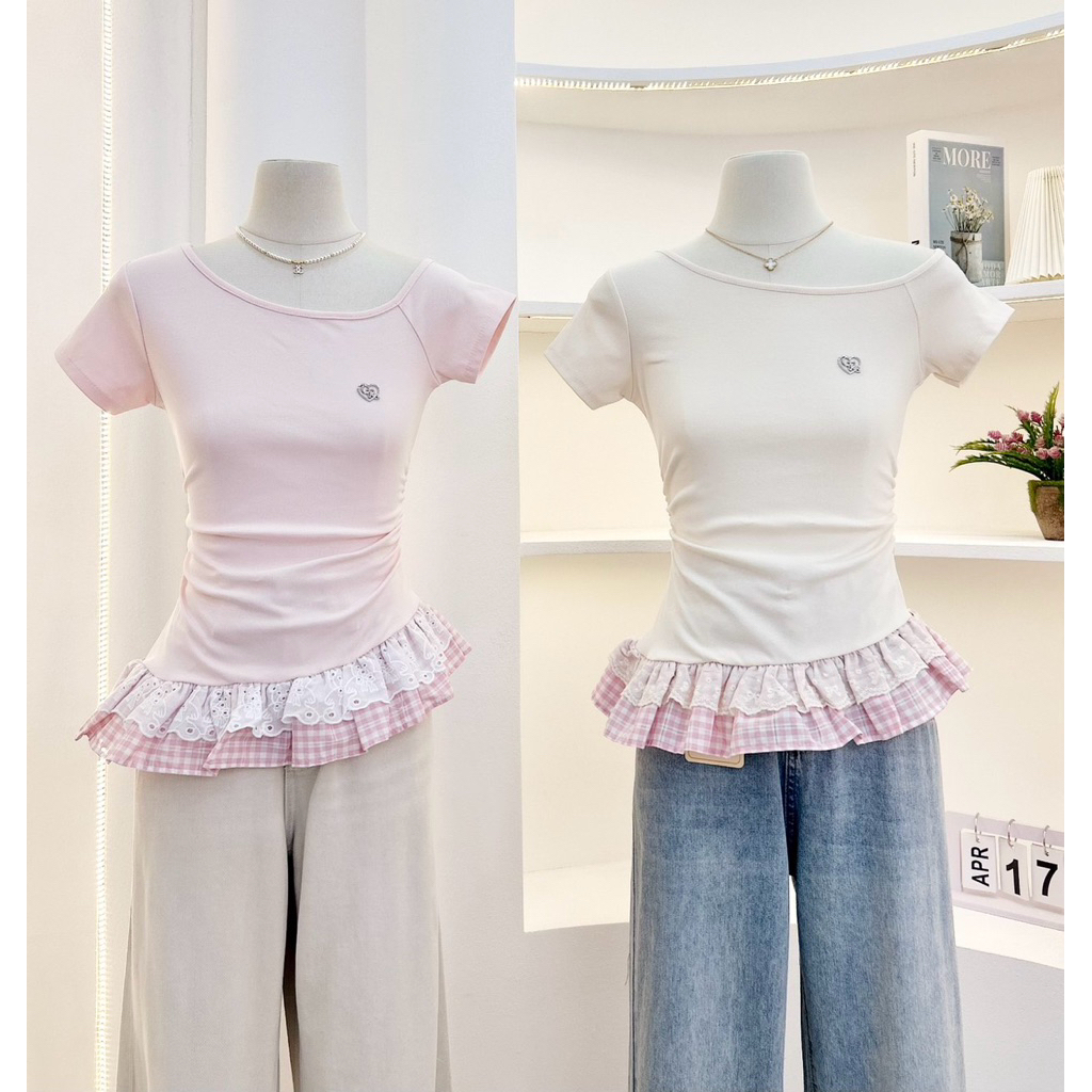 G-rose เสื้อปาดไหล่เฉียง แต่งชายระบาย