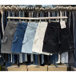📍พร้อมส่ง📍FSY🇰🇷11102 Korea heart pocket shorts Denim jeans ขาสั้นยีน กระเป๋าหลังหัวใจน่ารักมาก ด้านหน้าเรียบๆทรง3ส่วน