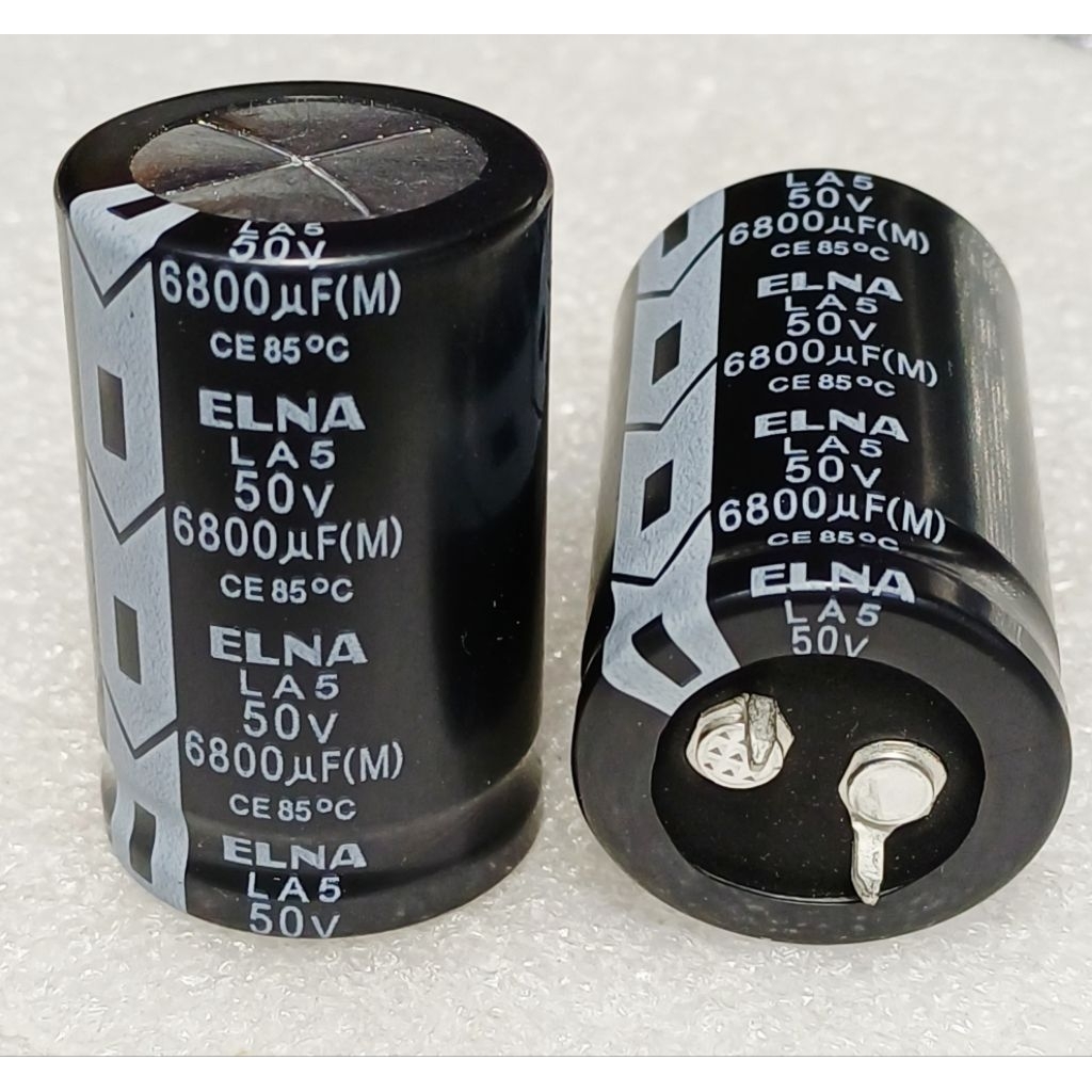 Elna LA5 6800uf 50v capacitor ตัวเก็บประจุ คาปาซิเตอร์