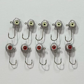 หัวจิ๊ก 3D 1G 1.8G 3.5G แพ็คละ 5ชิ้น หัวจิ๊กเหยื่อยาง Aji หัวจิ๊กเหยื่อปลอม คมแข็งแรง