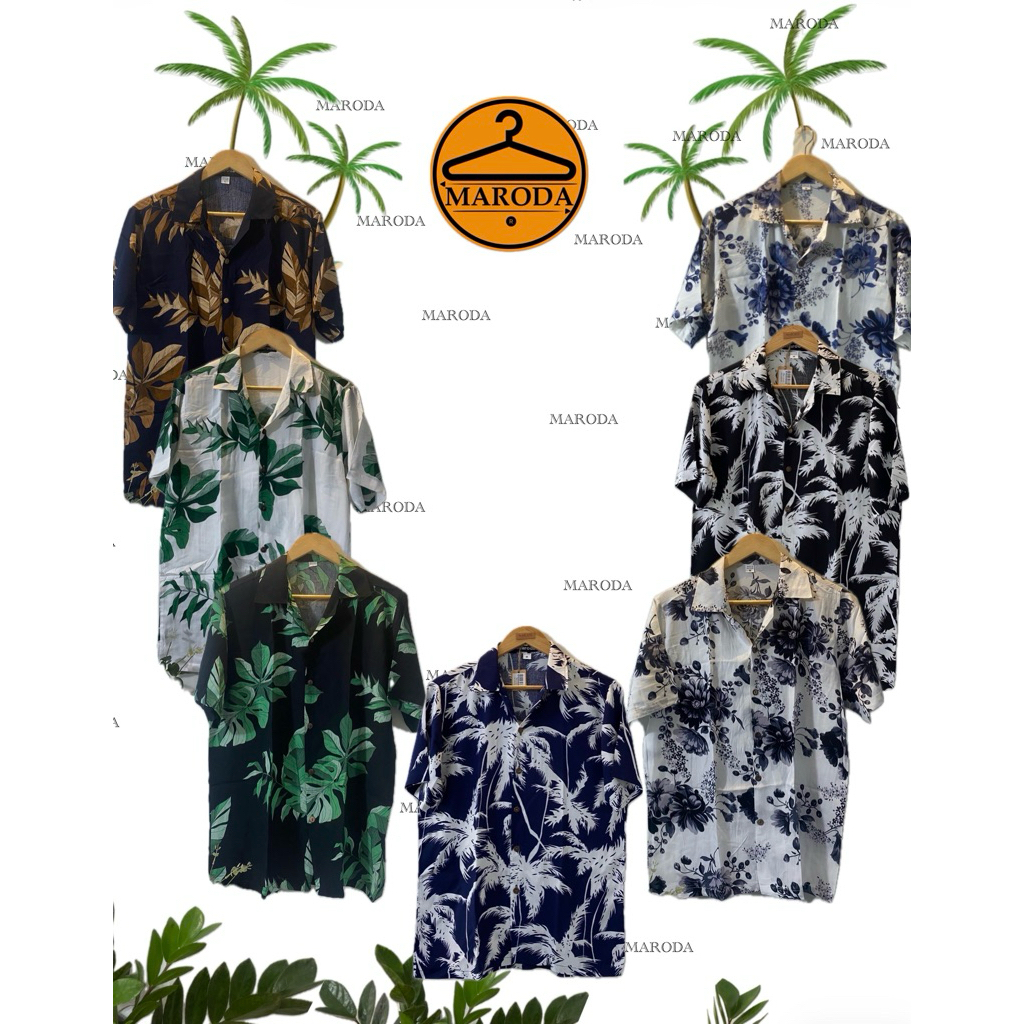 เสื้อฮาวายแขนสั้น(ผ้าสปันเรยอน)