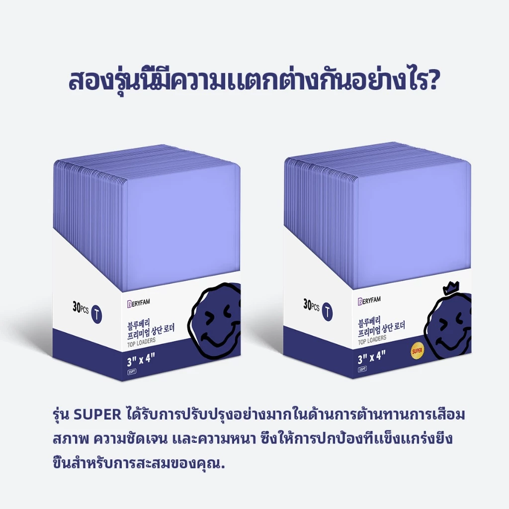 30ชิ้น BERYFAM Toploader ใส่การ์ด เก็บการ์ด ถุงใส่การ์ด 3"x4" เหมาะสำหรับ Pokemon ซีรีส์ Blueberry thumbnail 4
